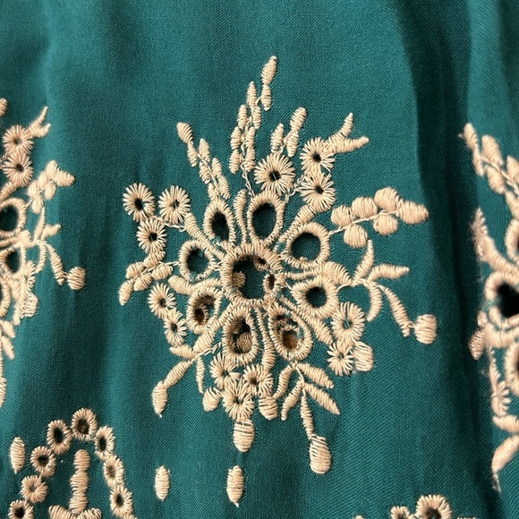 Ivy Jane Embroidered Boho Babydoll Dress Green Size XS - Picture 5 of 15